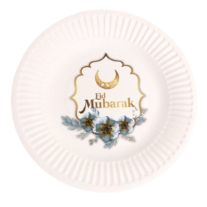 Assiettes Eid Mubarak Blanc